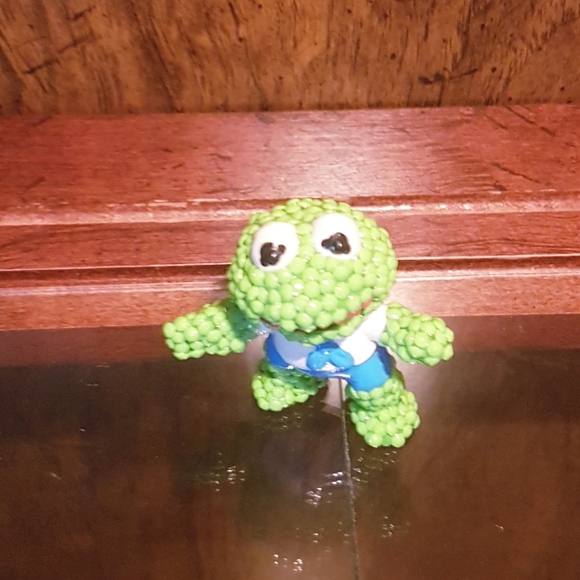 1986 The Muppet Babies Kermit Figure Hand Crafted Upcycled Beaded Vintage - Picture 9 of 12